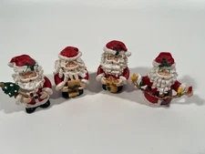 Vintage Christmas J.S.N.Y. Santa Claus 2.5” Figurine Place Card Holders set of 4