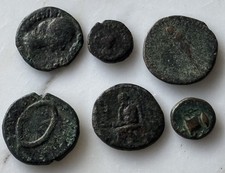 LOT OF SIX  ANCIENT ROMAN COINS 100-400 AD