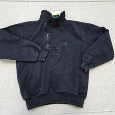 Vintage Nautica Sweatshirt Mens M Navy 1/4 Zip Collared Boat Sailing
