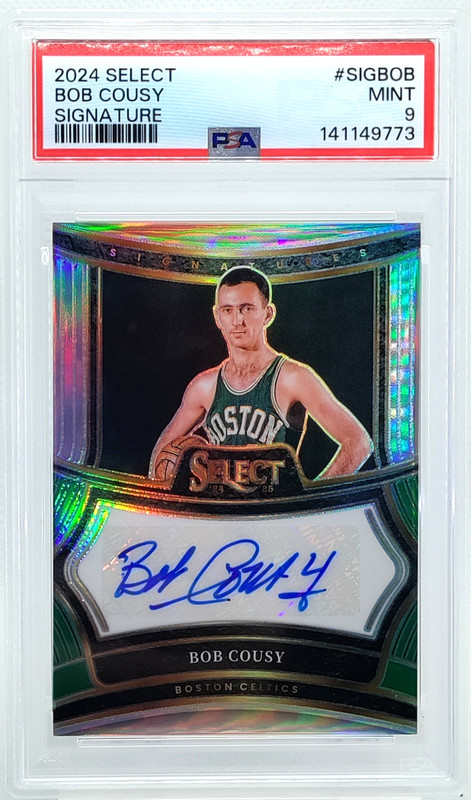 /99 Bob Cousy AUTO PSA 9 2024-25 Select Signatures Autograph Celtics Holo SILVER