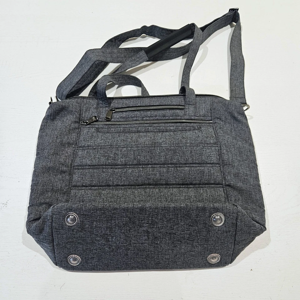 Bolso de Mano Lug Apollo Gris Bordado Pluma Viaje Profesor Viajero Foto 3 de 4