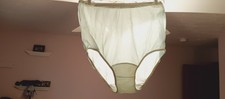 VANITY FAIR VINTAGE PANTY sz 5 MINT GREEN MID HEIGHT w-SHADOW STRIPES A0-04