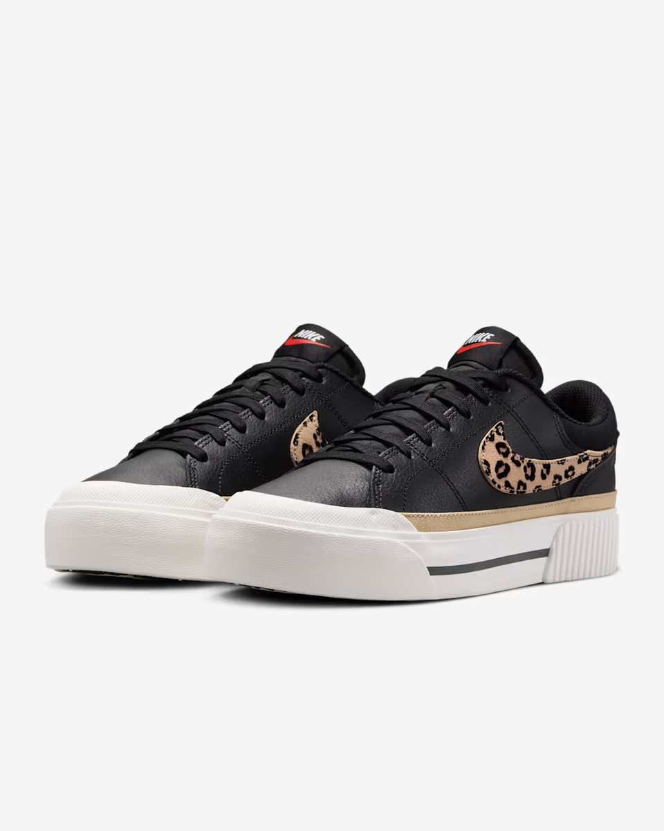 HF9548-001 Nike Court Legacy Lift Black Sail Picante Red Khaki
