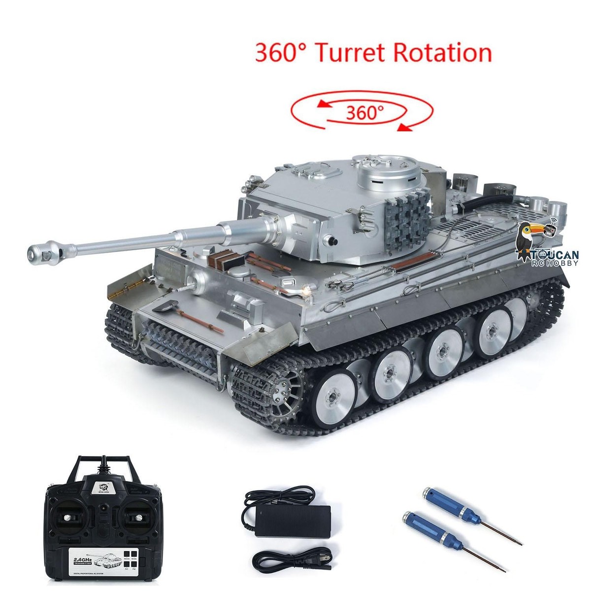 High Simulation 100% Metal HengLong 1/8 German Tiger I RTR