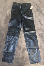 Vintage G-iii Black Leather Pants Straight Leg Leather Size 7/8