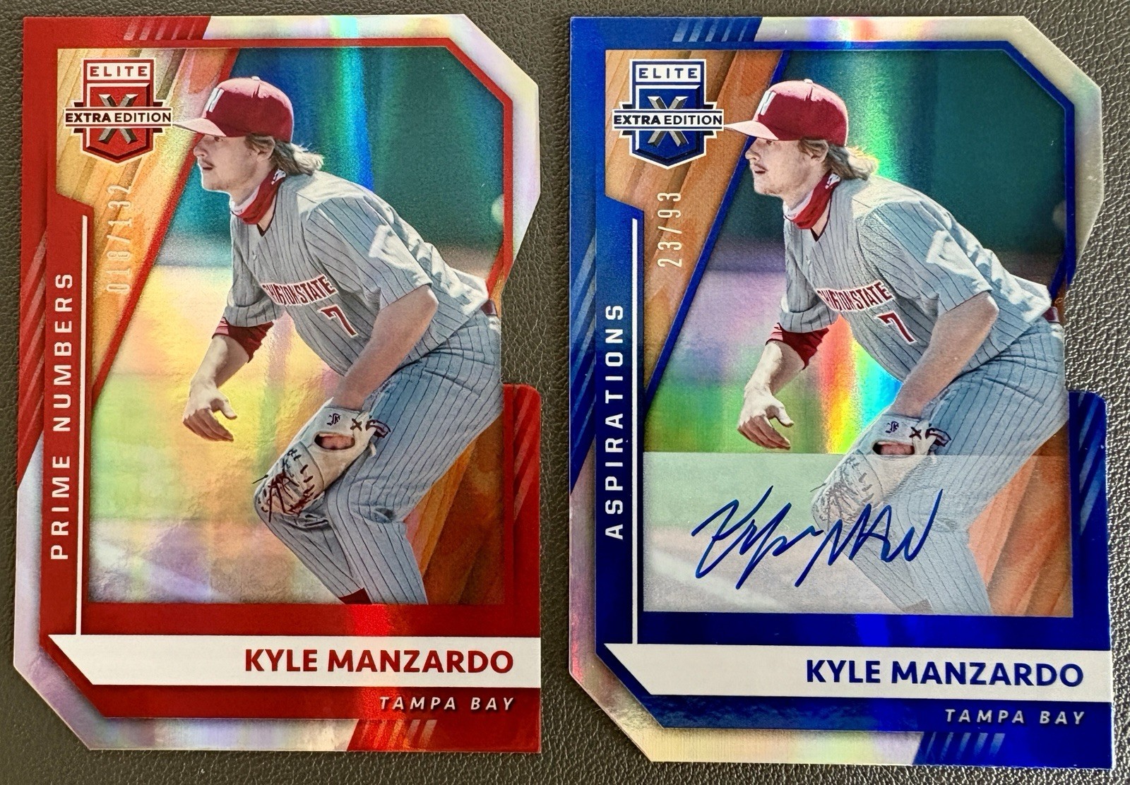 2021 Panini Elite Extra Edition Kyle Manzardo #63 Auto /93 & /132 - (Lot Of 2)