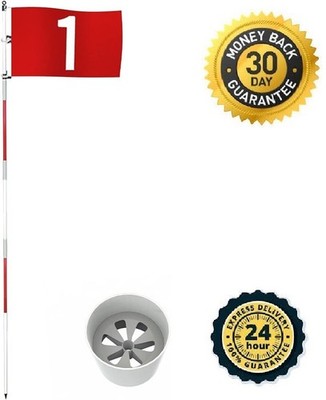 Golf Flagstick 6Ft Golf Flag and Cup for Yard Pro Detachable Golf Hole Cup and F