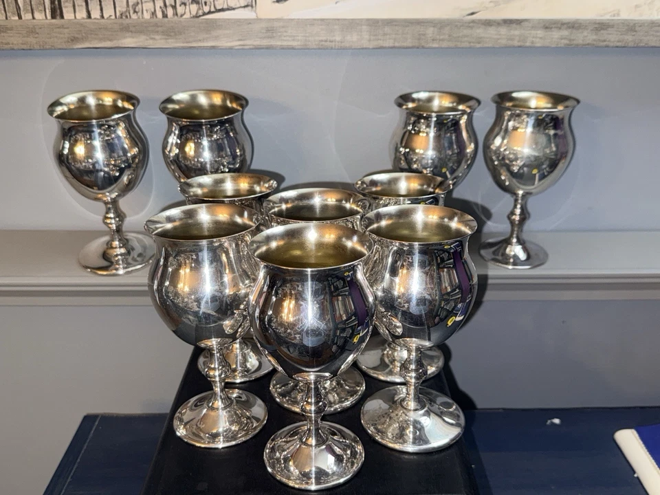 Lote De Colección De 10 Sheridan E.P.S. "Placa de plata fina copa de 6"" #37 - usada en excelente estado" Foto 2 de 4