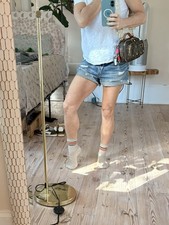Free People WE THE FREE Cut Off Denim Shorts Size 26 Distressed Button Fly