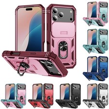 For iPhone 18 Pro Max 17e 16 15 14 13 12 11 Ring Stand Heavy Duty Case Len Cover