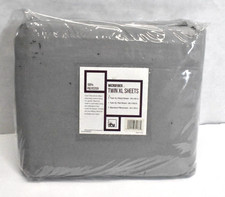 OCM Microfiber Twin XL Sheets Gray Fitted Sheet Flat Sheet  Pillowcase