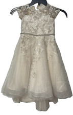 David Bridal DB Girl 2T Dress Lace Embroidered Rhinestone Beaded Wedding Formal