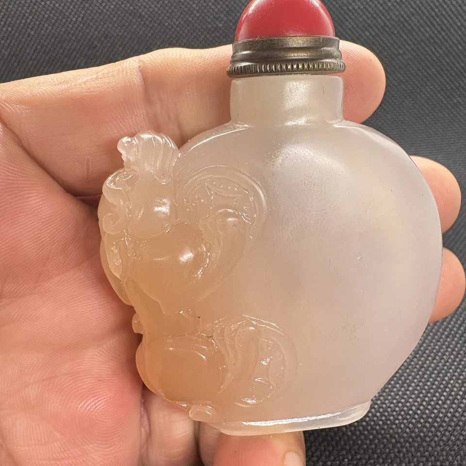 100 % China, jade exquisito, talla manual pura, jade hetiano de jadeíta, botella de tabaco Foto 4 de 4