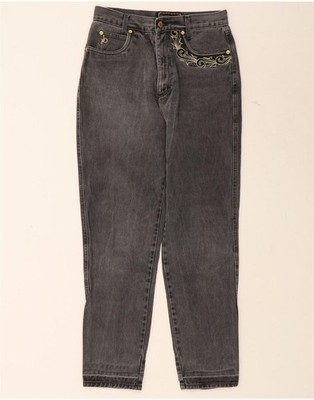 ROCCOBAROCCO Damen High Rise Tapered Jeans IT 46 Large W32 L30 Grau AS03