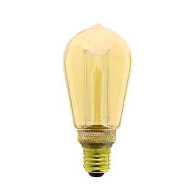 Ampoule LED déco Hologramme EDISON au verre ambré, culot E27, 4W cons. - Photo 1/4