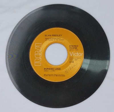 Elvis Presley - Burning Love / It's a Matter of Time Vinyl 45 RPM Record 74-0769