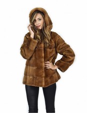 46 Giacca 71 centimetri colore gold pelliccia visone pelle intera orizzontale...