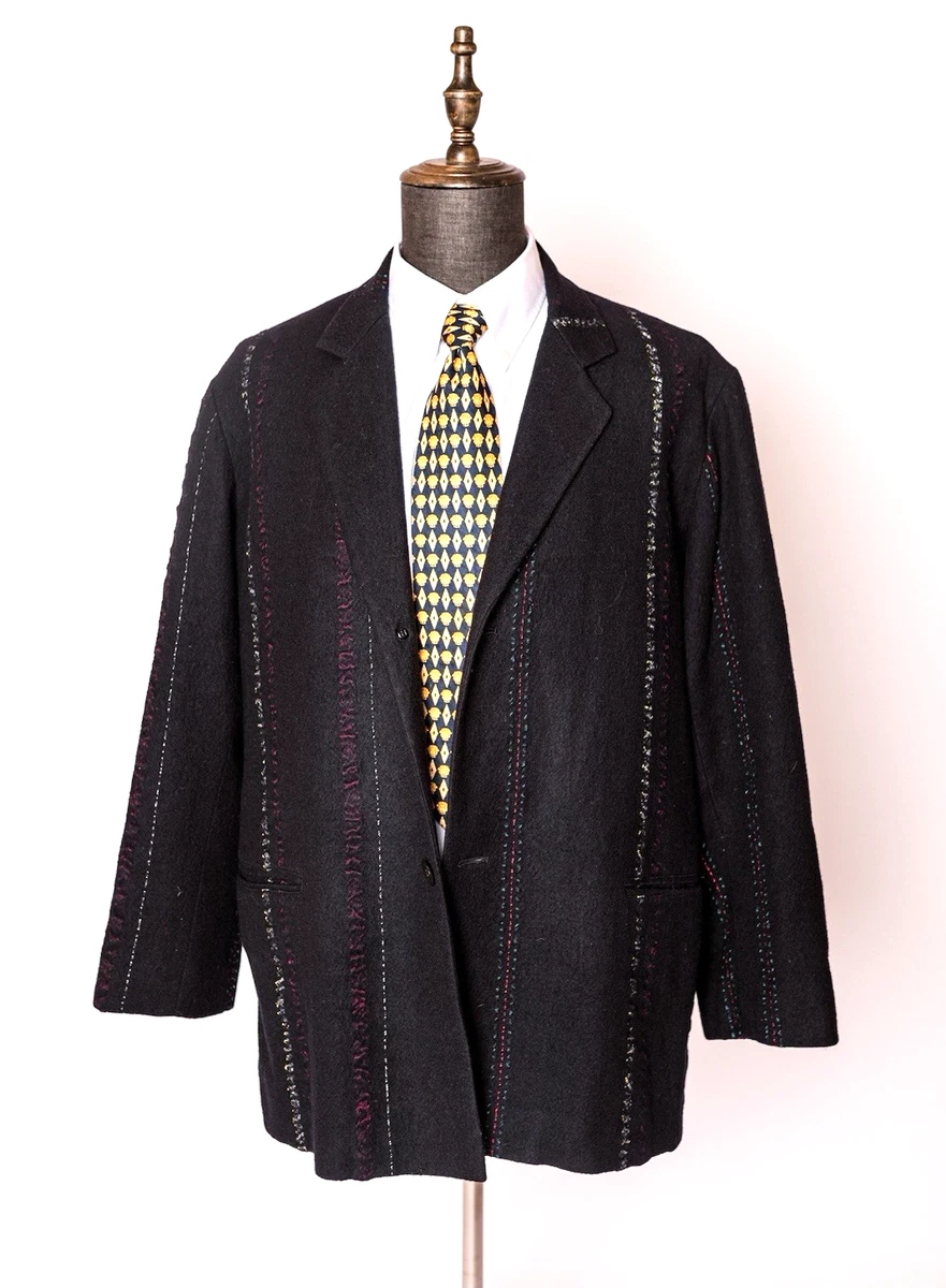 デ*!様 WOOL GABA RDINE EMBROIEDERY TIE 山本耀 山本耀司羊毛套装和运动服男| eBay