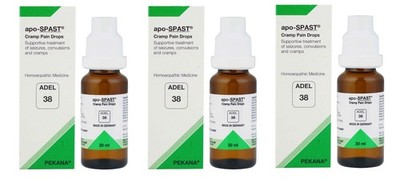 ADEL 38 Cramp Pain Drops Pack of 3 Natural Homeopathic Remedy for Muscle Relief