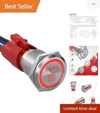 Push Start Ignition Switch, Off-ON Instant Engine Start Push Button Switch, 1...