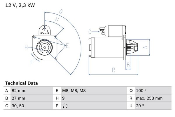 Starter Bosch 0 986 018 950 Passend FÜR Iveco UAZ Anlasser Startmotor-image