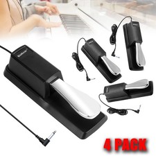 4 PACK Universal Sustain Foot Pedal Polarity Switch Electric Pianos Keyboards