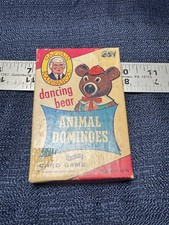 Vintage Captain Kangaroo Dancing Bear Animal Dominoes Card Game