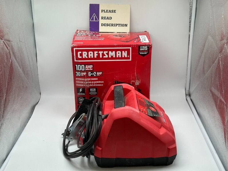CRAFTSMAN 6A Battery Charger and 100A Engine Starter, CMXCESM253 -READ/FOR PARTS