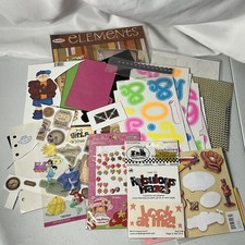 Large Lot Scrapbooking Embellishments Stickers Die Cuts Paper Elements Mixed