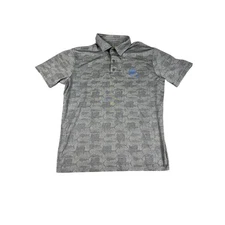 Guy Harvey Men’s Polo Shirt XL Gray Fish Pattern Performance Golf Excellent