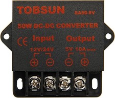 DC 12V/24V to 5V 10A Converter - Voltage Regulator Step Down Buck Converter P...