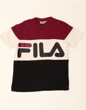 FILA Womens Graphic T-Shirt Top UK 12 Medium Multicoloured Colourblock CT01