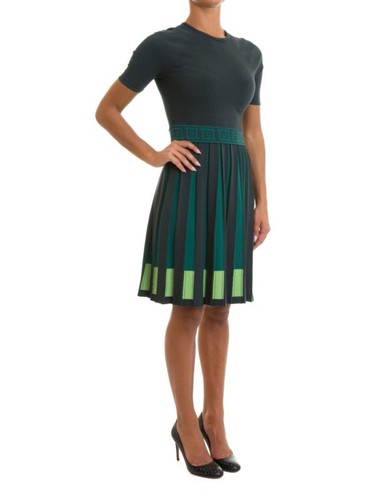 Versace Collection Women Dress Green Pleated Mini G35100 Italy Size 40 S - Picture 23 of 24