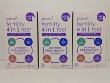 LOT OF 3 - Proov Fertility 4 in 1 Test - 1 Cycle Test Kit 60 total tests 08/26