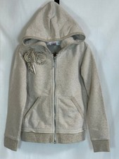 Juicy Couture Girls Full Zip Long Sleeves Hoodie Sweatshirt - Beige - Size 6