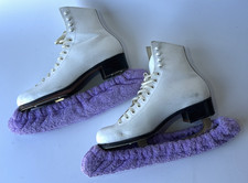 Riedell Ice Skates Womens 7.5 White 220N Figure Sheffield MK Blades Vintage USA