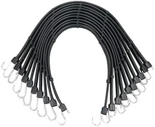 Adjustable 31" Rubber Tarp Straps with 150% Max Stretch, 100% EPDM Bungee Cords