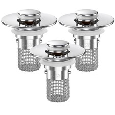 Sink Stopper Hair Catcher, Pop-up Sink Drain Strainer with Removable Stainles...