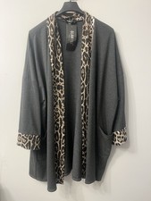 Oversize Jersey Cardigan One Size 14-18 Grey BNWT