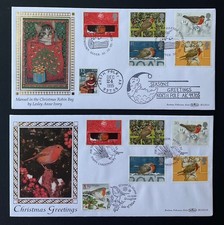 Benham 1995 Christmas robins BLCS111 BLCS111b x 2 Covers Ltd Ed of 250  RefA 146