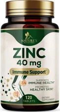 Zinc 40mg Supplements for Women and Men, Supplement for Immune Health Support