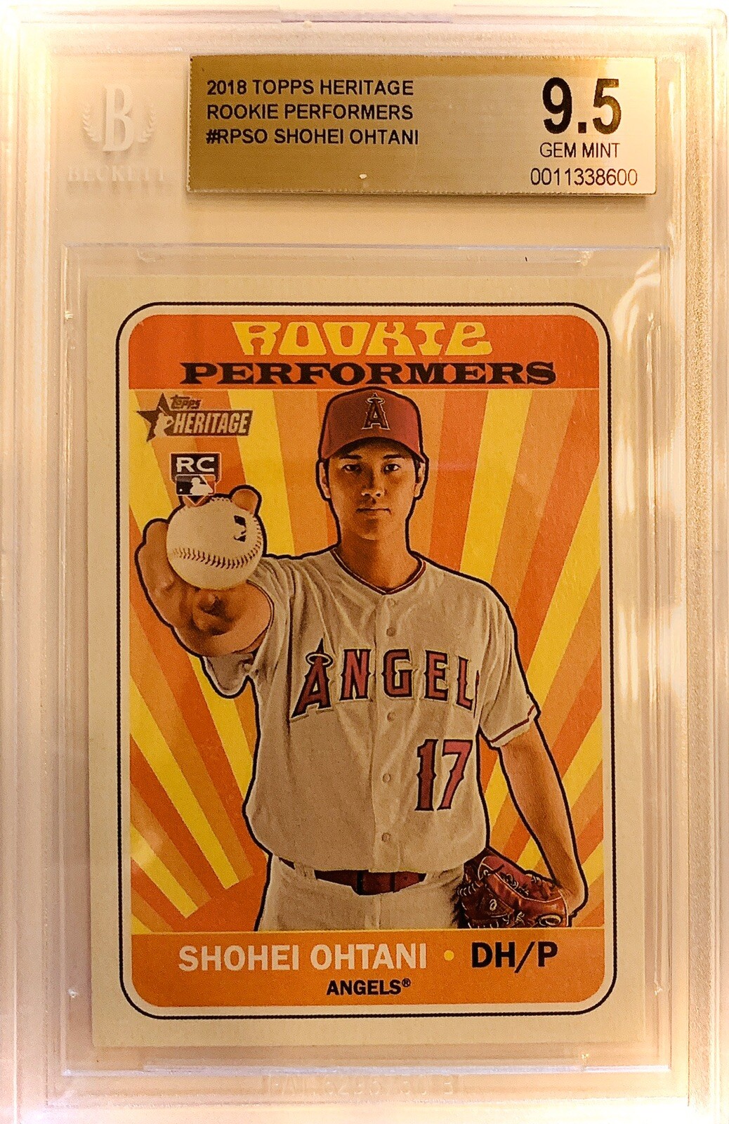 2018 Topps Heritage Shohei Ohtani Rookie Performers BGS 9.5 Angels ROY