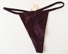 NEW Victoria's Secret VTG 2008 Satin Floral V-String Thong Panty SMALL