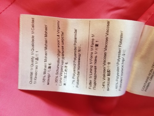 Escada Sport schlichter super femininer Mohair Mantel/ Gehrock Langhaar Rosa - Bild 16 von 16