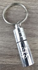 Waterproof silver toned aluminum medical pill bottle keychain