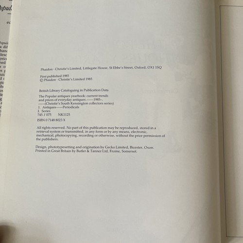 Popular Antiques Yearbook:Trends and Prices for Collectors in 1985(Christie's) - 第 5/11 張圖片