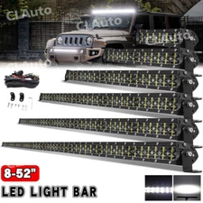 8"-52" Led Work Light Bar+Wire Slim Combo Beam Offroad Driving Lamp UTV ATV 4WD