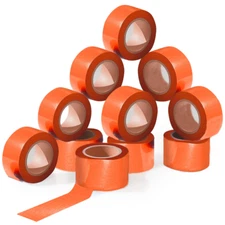 12 Pack Flagging Tape - Orange - 1800 feet Non-Adhesive Plastic Ribbon