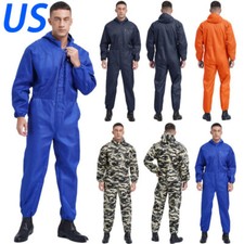 Mens Jumpsuit Halloween Coverall Resistant Hooded Worker Overall Costume Work