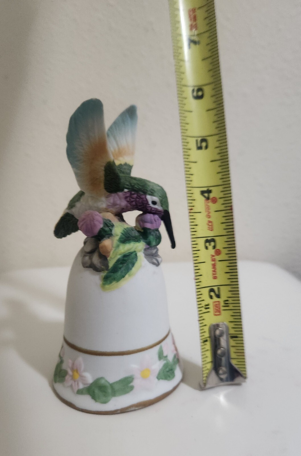 Classic Treasures Porcelain Collectible Hummingbird Dinner Bell Smoke Free Home